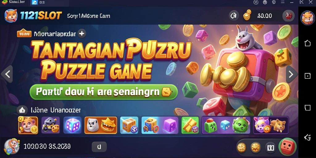 Tangkapan layar utama 1121SLOT menampilkan gameplay puzzle yang seru dan menantang.