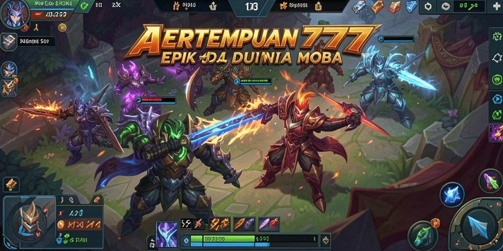 Tampilan seru dari gameplay ACE777 di arena MOBA.