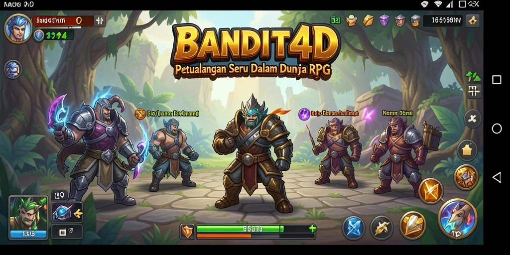 Tampilan gameplay yang menakjubkan dalam BANDIT4D saat menjelajahi dunia RPG.