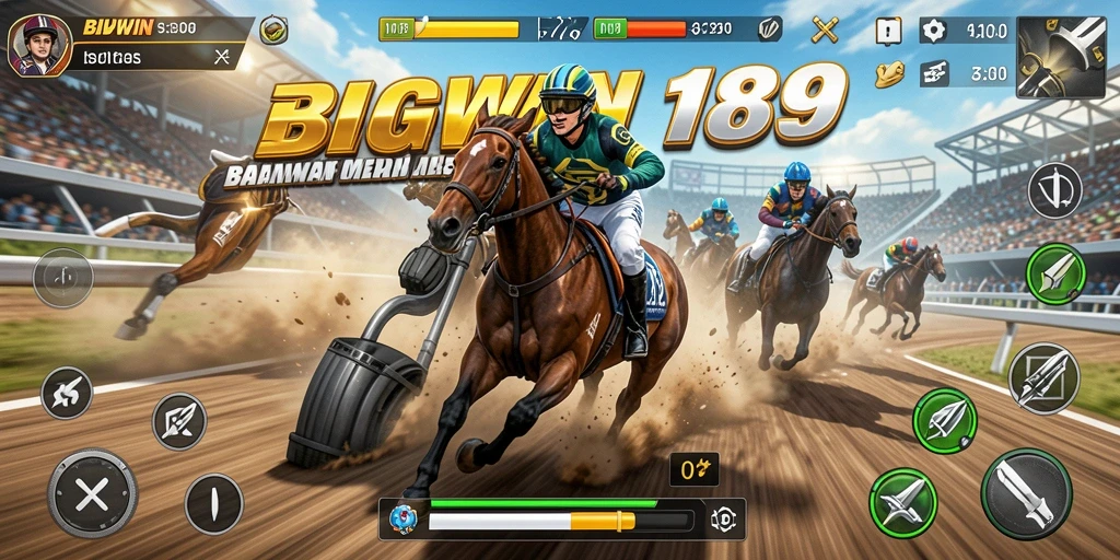 Tampilan seru gameplay Racing BIGWIN189 dengan berbagai kendaraan.