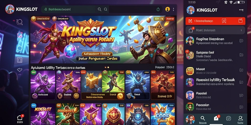 Tampilan utama KINGSLOT yang menampilkan fitur-fitur Utility.