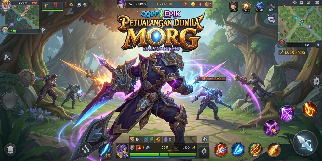 Tampilan gameplay <strong>QQRP</strong> yang memukau dan penuh aksi di dunia MMORPG.